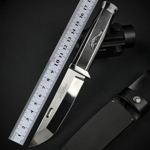 Cuchillo de Hoja Fija de Acero AUS-10 Estilo Japonés, Mango de Madera de Ébano con Incrustaciones de Pez Koi, Cuchillo de Caza y Supervivencia Hecho a Mano con Funda - Product Image 6