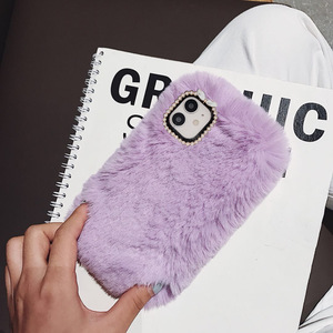 Sang Trọng Kim Cương Tình Yêu Fluffy Sang Trọng Lông Mềm Điện Thoại Trường Hợp Đối Với <span class=keywords><strong>iPhone</strong></span> X XR XS 11 12 13 14 15 Pro Max Cộng Với - Product Image 4