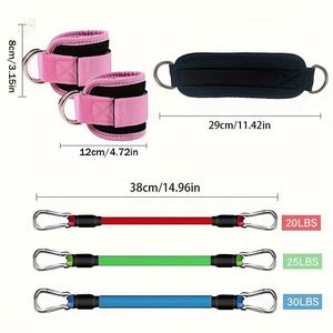 Ensemble de bandes de résistance avec sangles de cheville pour entraînement fitness, équipement d'exercice, poids de cheville, bande élastique de yoga pour homme et femme en salle de sport - Product Image 6