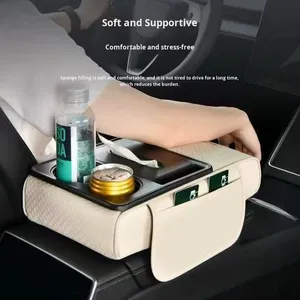 Support de console de voiture Xiantong 5-en-1 personnalisable en gros, modèle 819, 35*19*7, avec rehausseur, porte-gobelet et rangement pour téléphone portable - Product Image 3