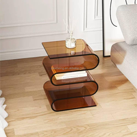 Table basse en acrylique imperméable et bibliothèque transparente pour chambres à coucher, idéales pour les mariages