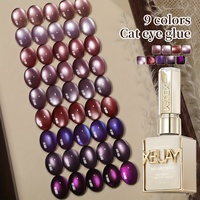Vernis à ongles gel UV XEIJAYI Purple Cat Eye 9 pièces, norme européenne, sans TPO, OEM ODM, fournitures pour ongles en gros