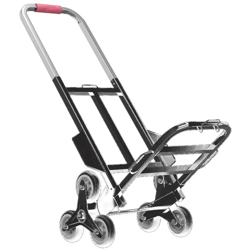 150Kg Laadtrap Klimmen En Vouwen Magazijn Handtruck Aluminium Bagage Trolley Kar Met 3 Wiel