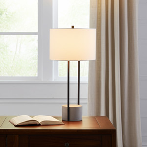 HMS moderno 27 \ "grigio nero cemento lampada da tavolo bianco tamburo luci LED batteria flessibile per la decorazione della casa uso della stanza di nozze - Product Image 1