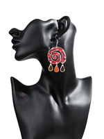 Vente en gros Boucle géométrique de conque créative Gland goutte d'eau Boucles d'oreilles en acrylique découpées au laser avec foudre colorée pour femmes et filles