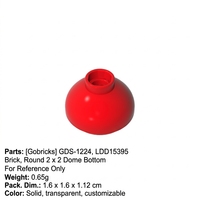 Gobricks Briques en Gros GDS-1224 Blocs de Construction en Gros 15395 Brique Ronde 2x2 Fond Dôme [Onglet Ouvert]