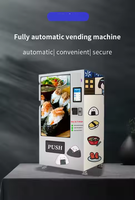 Distributeur automatique de snacks bon marché à écran tactile entièrement automatique Distributeur automatique de sushis avec carte de crédit/code QR/billets/pièces de monnaie