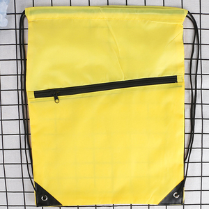 Sac à cordon personnalisé bleu foncé grande capacité en polyester écologique pour promotion, fitness et extérieur, facile à transporter - Product Image 2