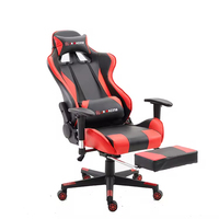 Chaise de bureau ergonomique moderne inclinable en cuir PU à dossier haut avec repose-pieds et vérin à gaz 3 positions pour gaming et travail sur ordinateur