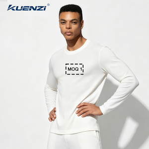 Camisetas Kuenzi de Manga Larga para Hombre, Cuello Redondo, 20% Lana <span class=keywords><strong>Merino</strong></span>, 77% Lyocell, 3% Spandex, 220GSM, Transpirables y Suaves - Product Image 2