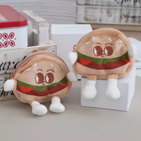 Portefeuilles Sac de rangement pour écouteurs Sac Capybara Hamburger Cookie Porte-clés en peluche Capybara en peluche Dessin animé Mini porte-monnaie Porte-clés