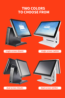 Настольные моноблоки POS-системы с процессорами I3/I5/I7, ОЗУ 4 ГБ, SSD 64 ГБ, двумя 15-дюймовыми экранами, для розничной торговли, с Windows 7/8/10, гарантия 1 год