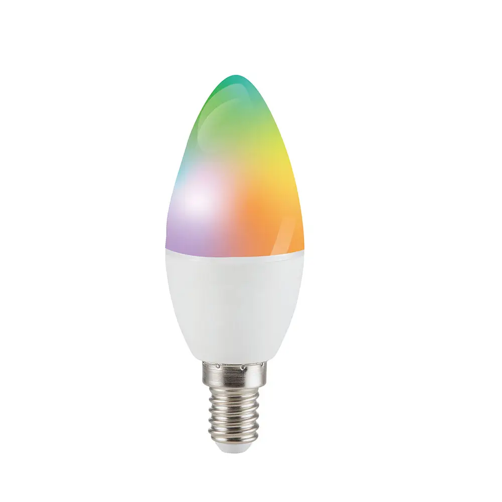 Tuya Good Google Home Alexa LED Smart Bulb C37 5W E14 y E27 Base Tpye Candle Lights para residencial AC Power Supplied