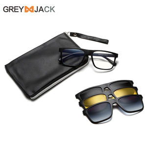 Monture de lunettes magnétiques Grey Jack en TR90, monture intégrale, verres polarisés anti-lumière bleue, lunettes de soleil unisexes, ensemble de miroirs - Product Image 1