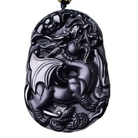 Collier pendentif Bouddha Guanyin en obsidienne naturelle, Ruyi, saint patron bouddhiste, unisexe, personnalisable, cadeau religieux Bouddha/figurine