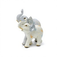 Artisanat en résine moderne et minimaliste en forme d'éléphant mère-enfant, design exquis, écologique, en forme de champignon de neige pour la décoration intérieure