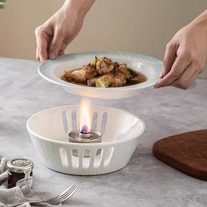 Hôtel Restaurant Nouveau Creative Porcelaine Bougie Chauffante Vaisselle Assiette Ustensiles De Cuisine Four En Céramique Isolation Plat Assiette - Product Image 3
