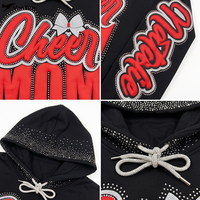 Sweat-shirt unisexe personnalisé avec logo brodé pour maman des équipes de cheerleading, avec cordon de serrage, idéal pour la danse, la gymnastique et les tenues de sport.