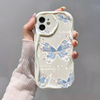 Nouvelle coque de téléphone portable en TPU bleu papillon, design sportif, antichoc, prix d'usine, pour 16/15 Pro Max/14/13/12/11