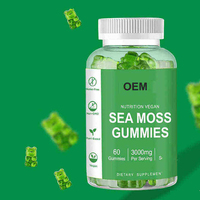 Gummies de vinaigre de cidre de pomme aux algues, marque privée, faible teneur en sucre, pour la santé intestinale des adultes (vente en gros)