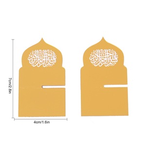 Stand & Tempat Sajian Makanan Akrilik Ramadan Eid Mubarak Dekorasi Rumah Hadiah Islami Merek Skywin Laris Manis 4x7cm Kualitas Bagus - Product Image 6