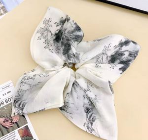 Nouvelle conception de diadème de mariage, logo personnalisé, fleurs, attaches pour cheveux, grands scrunchies en coton doux - Product Image 4