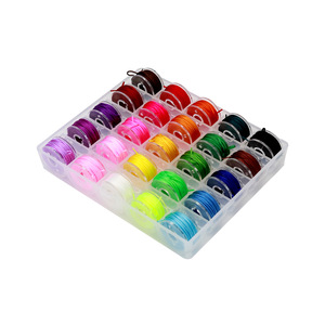 Ensemble de cordons élastiques pour bracelets, 25 couleurs mélangées, en boîte, fil plat résistant, fil à perles, fil à cristaux, matériel DIY, vente en gros. - Product Image 5