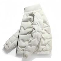 Veste d'hiver légère en duvet personnalisée avec logo, col montant pour homme, résistante au froid et chaude, 80% duvet, veste en duvet pour homme