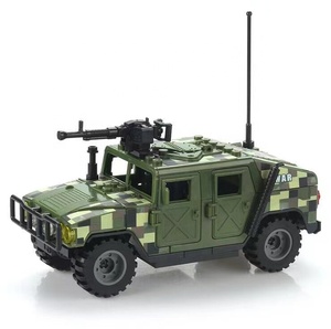 Bloques de Construcción de Plástico de Juguete: Tanque del Centro de Comando Relámpago de Fuerzas Especiales, Helicóptero Policial Antiexplosión, Jeep Hummer - Product Image 4