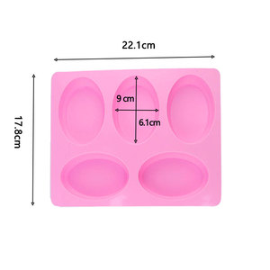 Custom Logo 5 Cavity Shampoo Bar <b>Mold</b> Reusable Silicone <b>Soap</b> <b>Mold</b> Handmade Oval <b>Soap</b> Making <b>Mold</b> for DIY Crafts <b>Soap</b> Bar Making - Product Image 3