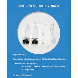 Angiographisches Spritzen-System, Doppelspritzen-Kit, Niederdruckschlauch mit T-Verbinder für CT-Injektionen - Product Image 2