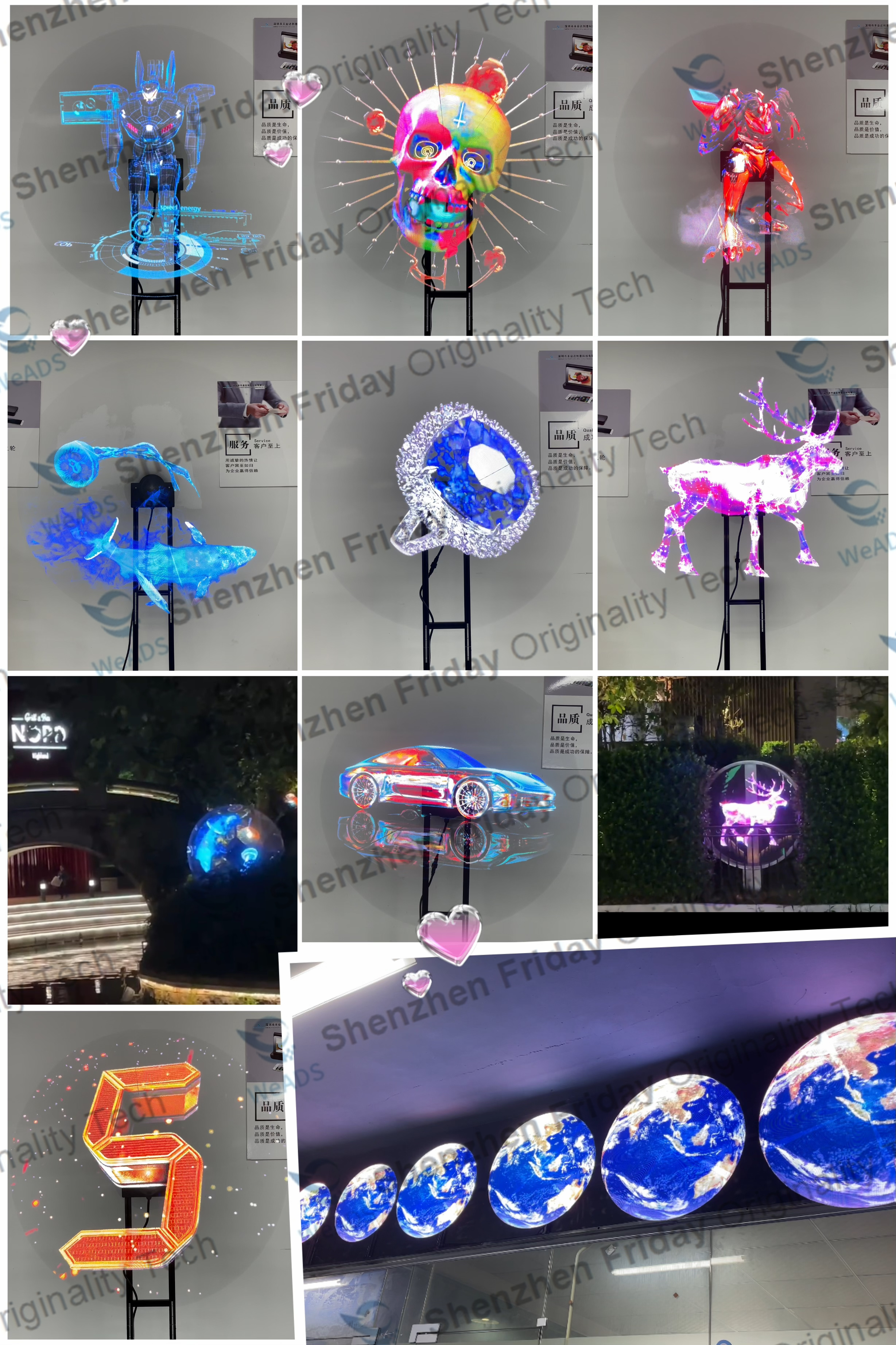 Hologram LED Fan ホログラフィックディスプレイ Factory Supplier 5D Hologram LED Fan Displayer - 3D Holographic