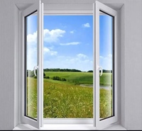Fenêtres à battants de haute qualité, vente chaude, profil UPVC/PVC, double vitrage clair trempé