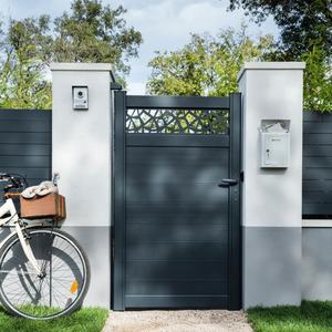 Cancello Principale di Design in Alluminio per Cortile Privato, Cancello di Recinzione in Alluminio, Recinzione a Griglia Metallica e Cancelli a Traliccio - Product Image 3