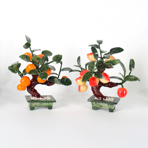 Árbol de la Suerte de Cristal de Jade Natural al por Mayor, Bonsái de Cristal Reiki, Árbol de Manzana de Cristal para Decoración del Hogar - Product Image 1