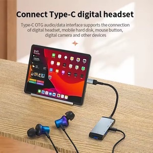 Hub USB 3.0 4 en 1 de alta calidad para iPhone, con conector para auriculares tipo C + adaptador OTG de carga Lightning para iPhone. - Product Image 5