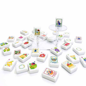 Juego de Fichas de Mahjong Americanas de Lujo, Grabadas, Ecológicas, de Acrílico y Melamina, Modernas, para Juegos Familiares, 4 Jugadores - Product Image 5