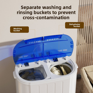 <span class=keywords><strong>Lave</strong></span>-<span class=keywords><strong>linge</strong></span> semi-automatique mini à double cuve <span class=keywords><strong>avec</strong></span> essoreuse en acier pour bébés, enfants et usage domestique - Product Image 4