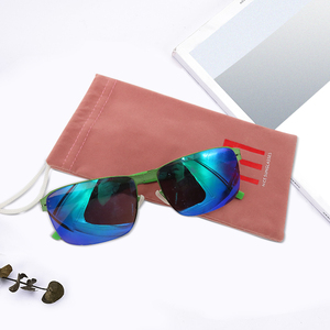 Sang Trọng Dây Kéo Vải Nhung Phụ Nữ Mềm Sợi Nhỏ Màu Hồng Lụa Mắt Kính Mát Bao Bì <span class=keywords><strong>Pouch</strong></span> Túi Trường Hợp Với Biểu Tượng Tùy Chỉnh - Product Image 2