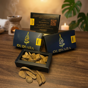 Oudvara Zafran Super Grade Agarwood 100g, un madera de oud auténtica y rica en aroma, perfecta para los rituales de bakhoor. - Product Image 3