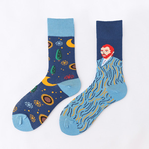 <span class=keywords><strong>Chaussettes</strong></span> tubulaires d'hiver en coton jacquard personnalisées pour adultes, motif dessin animé, design original 2021, marque AB, mode professionnelle décontractée pour hommes - Product Image 3