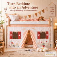 Moustiquaire suspendue 100 % coton, pliable, portable, écologique, pour lit d'enfant, grande hauteur 120 cm, motif floral pastoral, pour chambre de fille
