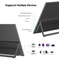 Moniteur portable sans fil IPS 15,6 pouces 60 Hz, écran d'ordinateur avec batterie, 100 % sRGB, 1920x1080, écran d'extension pour PC et téléphone