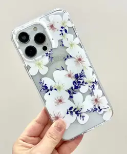 Capa de celular anti-queda IMD Flor Esboço + Glitter atração magnética para iPhone para Samsung