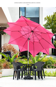 Sombrilla de <span class=keywords><strong>Patio</strong></span> con Diseño de Flores Pequeñas, Poste Central, Dos Niveles, Color Rosa - Product Image 5
