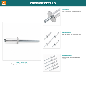 Rivetti Ciechi in Acciaio Zincato a <span class=keywords><strong>Testa</strong></span> Tonda DIN7337, Fissaggi Metallici su Misura, Vendita all'Ingrosso - Product Image 5