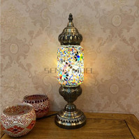 Abat-jour en verre fait à la main, Style européen et marocain, mosaïque, lampe