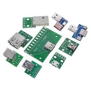 5 cái/lốc USB Nam nối/Mini Micro USB để Dip Adapter nữ nối 2.54 nối B Type-C USB2.0 nữ PCB chuyển đổi