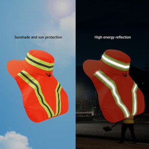 Phản Quang Công Nhân Xô Hat Ngoài Trời Mũ Cứng Với Cổ Flap Sun Hat Làm Việc Rộng Brim Boonie Mũ Mặt Trời Upf50 + Ngư Dân Mũ - Product Image 4