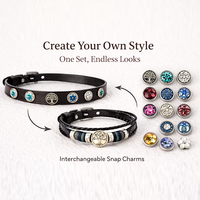 Collier pour chien en cuir véritable personnalisé, best-seller, avec système de libération rapide et élégantes perles en cristal